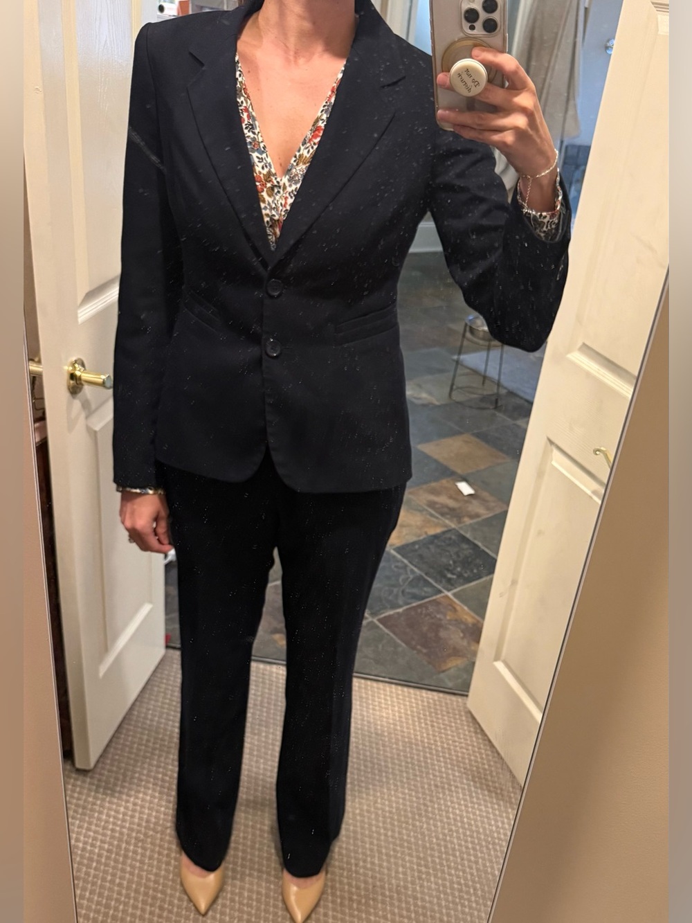 Navy Three Piece Women's Suit from The Limited (jacket, skirt, pants)
